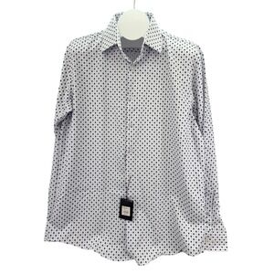 Ben Sherman Slim Fit Geo Print Dress Shirt Long Sleeve Button Down L 16.5 34/35
